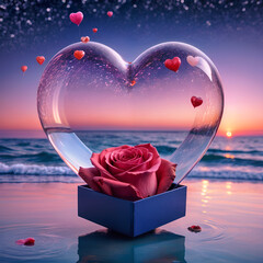 celebrating love is always good in a beautiful landscape with a heart and gifts for the people we lo