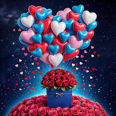celebrating love is always good in a beautiful landscape with a heart and gifts for the people we lo
