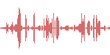 © Tupungato - Simple voice sound display. Audio graph of waveform equalizer. Audio levels vector. Transparent PNG design.