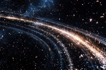 stunning view of a distant planet's rings illuminated by starlight in deep space