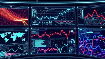 Poster - Surveillance dashboard displays security alerts and data trends in real time