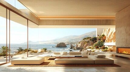 Wall Mural - Coastal home interior.