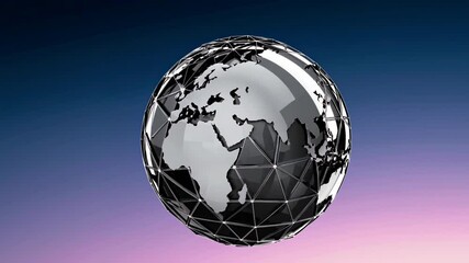Leinwandbilder - Exploration of a digital globe with intricate designs and vibrant background