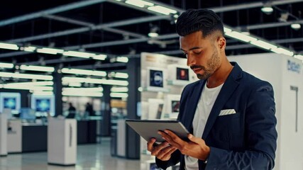 Aufkleber - Exploring new technology in an electronics showroom
