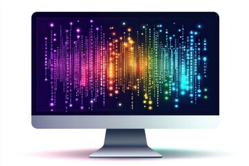 Colorful Code Display on Computer Monitor