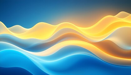 Leinwandbilder - Yellow abstract background with overlapping wavy line shapes. Abstract yellow and white wave pattern. Abstract orange overlapping wavy lines. Abstract 3d colorful wavy pattern with overlapping layers 