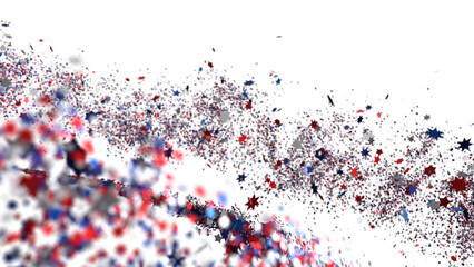 Wall Mural - confetti - USA banner mockup with confetti confetti in American national colors. USA Presidents Day, American Labor day, Memorial Day, US election concept.