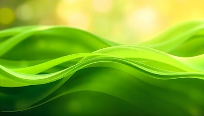 Leinwandbilder - Green abstract waves flow over a bright green background. Elegant green and yellow abstract waves over a soft light background. Bright blue and green neon waves futuristic wallpaper