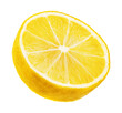© Octavio - Half a fresh lemon with vibrant yellow color on a transparent background, ideal for food and beverage concepts.