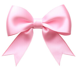 Wall Mural - Fancy pink bow for gifts and celebrations, cancer awareness ribbon bow tie, gift bow png image isolated