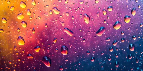 Wall Mural - Stunning pattern and vibrant color of rain drops create a captivating background. This beautiful rain drops background highlights the intricate design and vivid hues of nature s artwork.