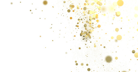 Wall Mural - gold  Rainfall: Astonishing 3D Illustration of gold  Confetti Shower