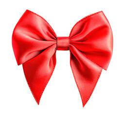 Wall Mural - Red satin bow perfect for gift wrapping, gift bow png image isolated