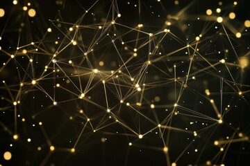 Wall Mural - network of interconnected dots and lines illustrating digital connections and communication systems