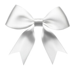 Wall Mural - Fancy white bow for gift wrapping, gift bow png image isolated