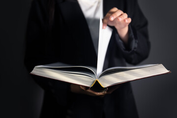 Poster - female with book in hands