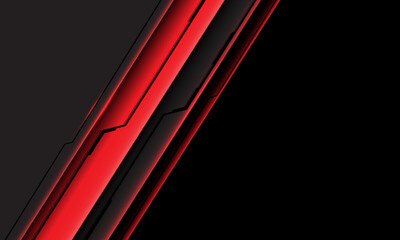 Wall Mural - abstract red black metallic circuit technology futuristic style slash dynamic geometric with blank s