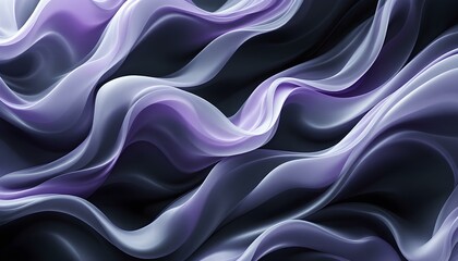 Leinwandbilder - A purple abstract background with wavy lines and curves in the center of the image and a black background. Blue and purple abstract backgrounds with wavy lines ideal for creative design projects