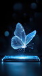 © Unclutter Aesthetics - glowing butterfly emerging from smartphone screen, symbolizing technology