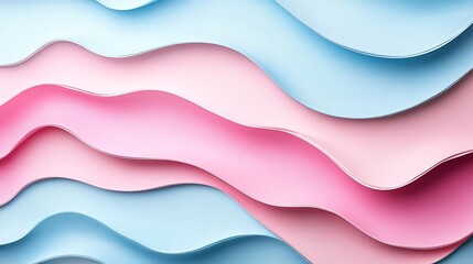 Sticker - Colorful wavy paper texture in shades of pink and blue abstract design