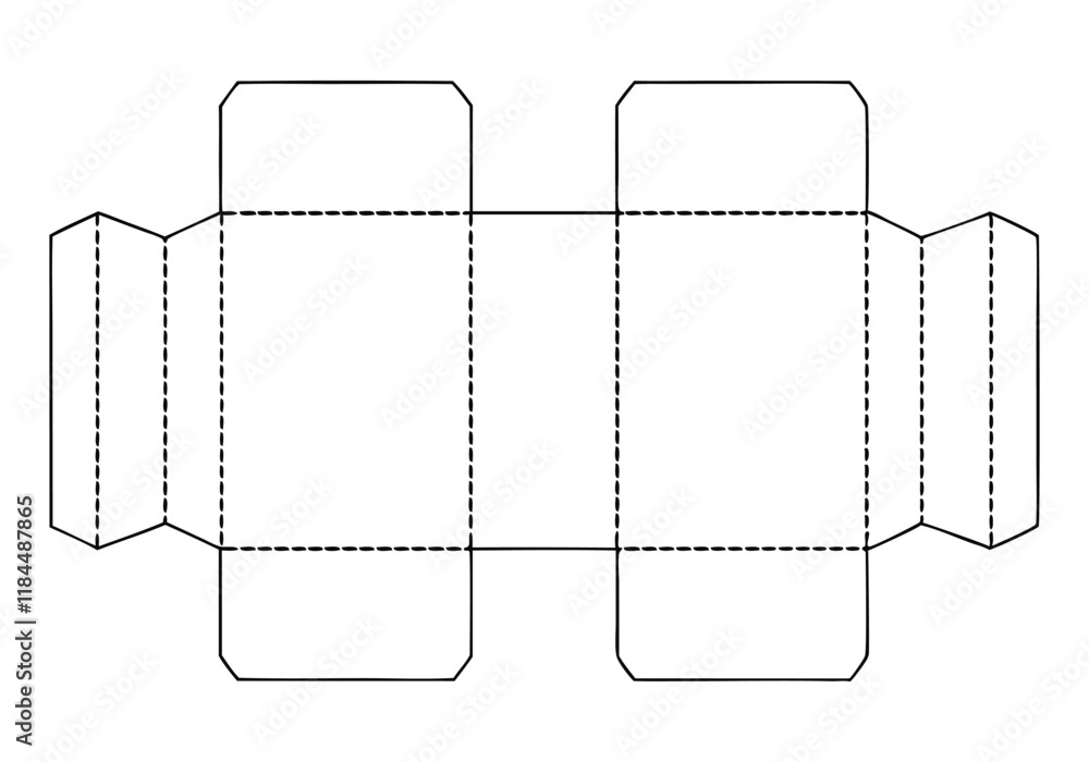 Continuous One-Line Drawing of a Box Dieline - Minimalist Packaging ...