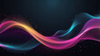 © MD. RAHIM SOFIKUL - Abstract Waving Particle Technology Colorful equalizer wave Background Design Abstract wave moving dots flow particles hitech and big data background design for brochures