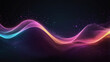 © MD. RAHIM SOFIKUL - Abstract Waving Particle Technology Colorful equalizer wave Background Design Abstract wave moving dots flow particles hitech and big data background design for brochures