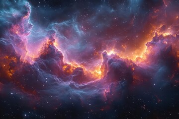 Wall Mural - cosmic dream portal ethereal space landscape with swirling nebulas glowing star clusters and mysteri