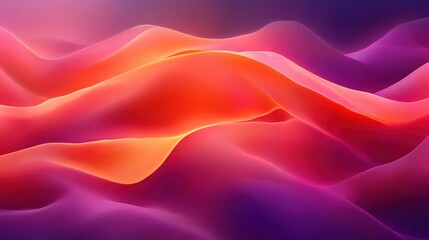 Wall Mural - Abstract vibrant wavy landscape.