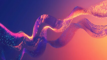Wall Mural - abstract colorful data stream wave design