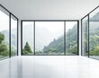 © Carlos - A large, empty room with a view of mountains