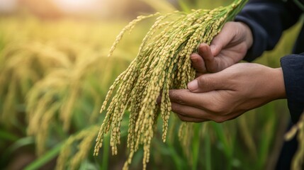 Poster - Harvesting Rice in the Golden Hour