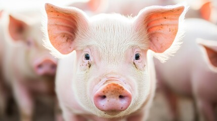 Wall Mural - Close-up of a Piglet with Curious Eyes