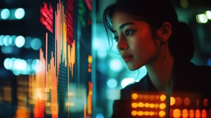Fototapete - Exploring smartphone investment tools with market analytics in a modern trading environment