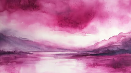 Poster - Dramatic watercolor background with deep magenta to soft rose pink tones reflecting elegance and boldness