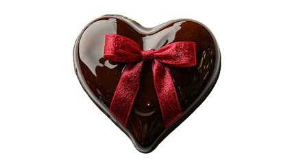 Wall Mural - Delicious heart shaped chocolate with red ribbon, perfect for gifts