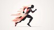 © trustmastertx - Abstract silhouette of a runner in motion, dynamic design with geometric shapes.