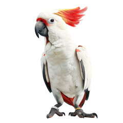 Wall Mural - Beautiful White Cockatoo with Vibrant Crest on Clean transparent background, Ideal for Nature Photography