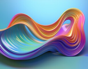 abstract design wavy colorful shape 3d render