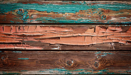 Wall Mural - paint peeling off antique lumber