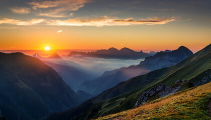 Wall Mural - dawn over the mountains
