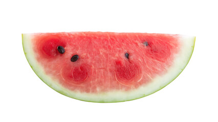 Sticker - One slice of tasty fresh watermelon isolated on white background PNG.AI GENERATED