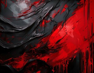 Wall Mural - abstract black and red dirty grunge texture background