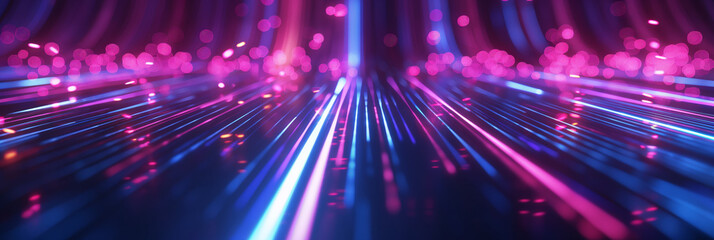 Wall Mural - abstract futuristic neon lights and bokeh background perfect for tech themes