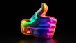 © Denys - Holographic thumb up symbol signaling approval, agreement, digital positivity