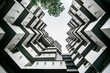 © Travel 'n' Lifestyle - View of beautiful villa moderna with zig zag lines and small tiles, Shibuya, Tokyo Metropolis, Japan.