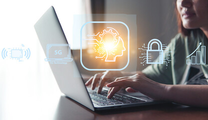 Generated ImagTechnology AI concept and Application AI assistance, technology for the further.e