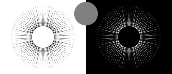 Wall Mural - modern abstract background. halftone dots in circle form. sun concept. vector dotted frame. design e