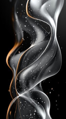 Wall Mural - Abstract black and white fluid waves with smooth flow embody modern elegance and creative design representing harmony chaos movement and balance in art and design suitable for contemporary backgrounds