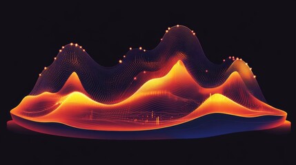 Leinwandbilder - A futuristic financial graph showcasing investment trends, with glowing data points and smooth animations, representing innovation in business analytics.